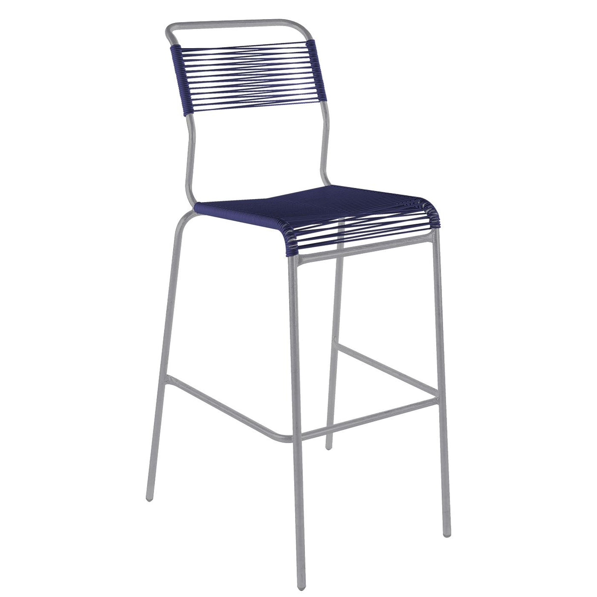 Schaffner Säntis Tabouret de bar Spaghetti sans accoudoirs Gris Argent 78 Bleu 53