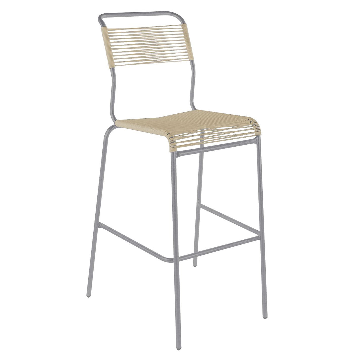 Schaffner Säntis Tabouret de bar Spaghetti sans accoudoirs Gris Argent 78 Sable pastel 15