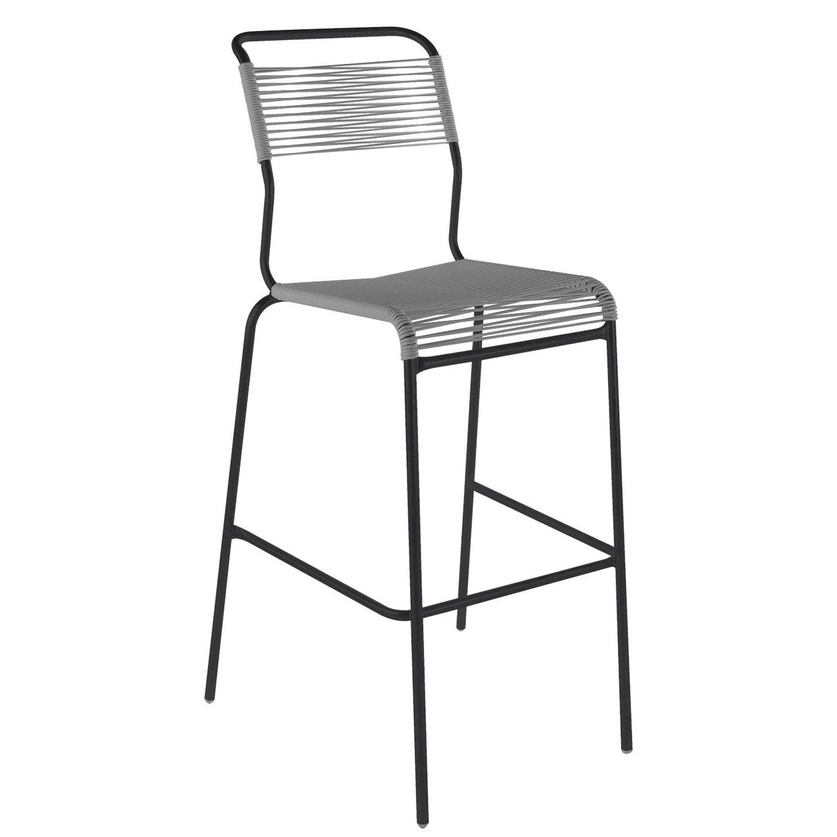 Schaffner Säntis Tabouret de bar Spaghetti sans accoudoirs Noir 91 Gris Argent 78