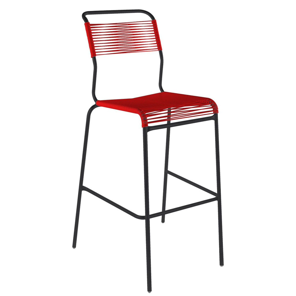 Schaffner Säntis Tabouret de bar Spaghetti sans accoudoirs Noir 91 Rouge 30