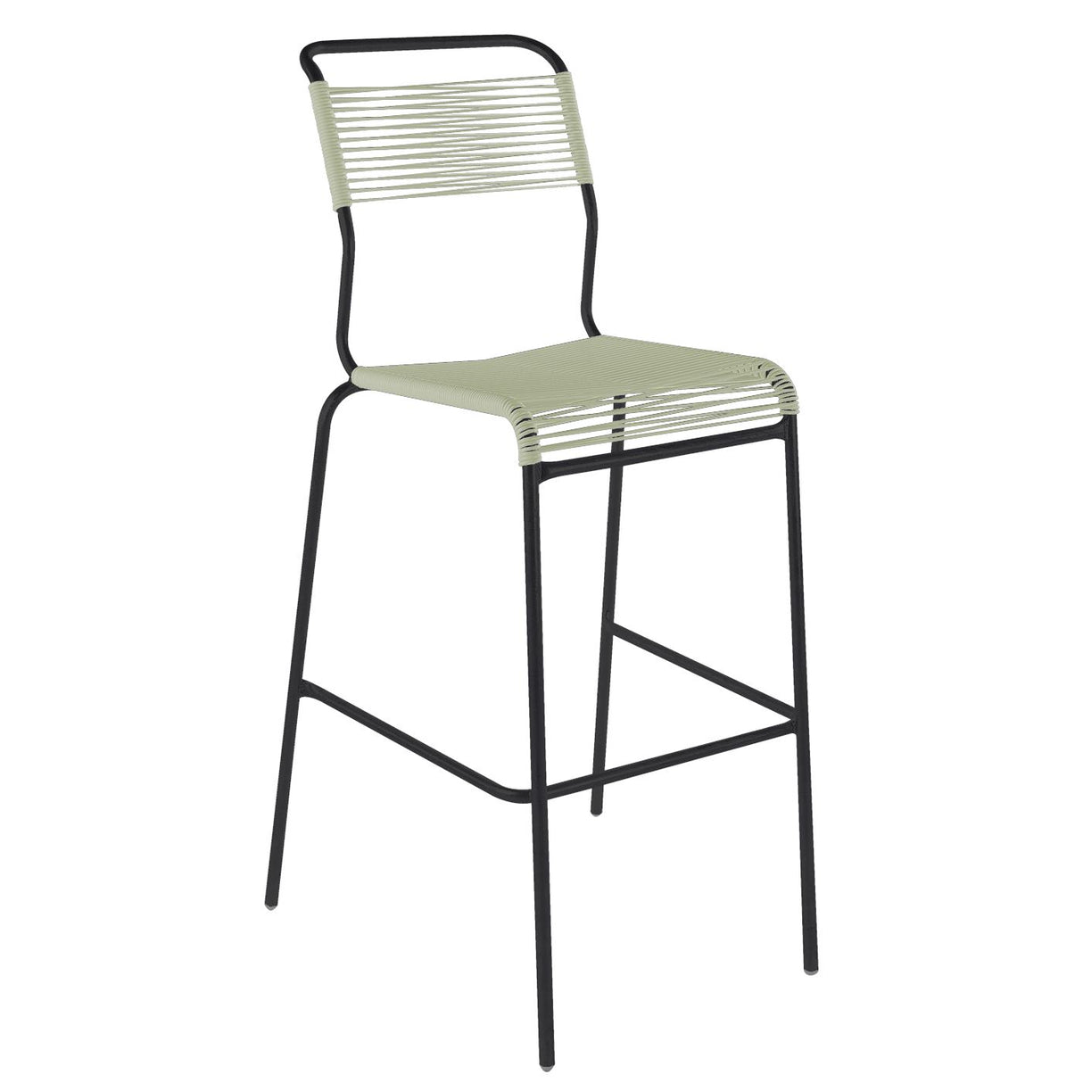Schaffner Säntis Tabouret de bar Spaghetti sans accoudoirs Noir 91 Vert pastel 64