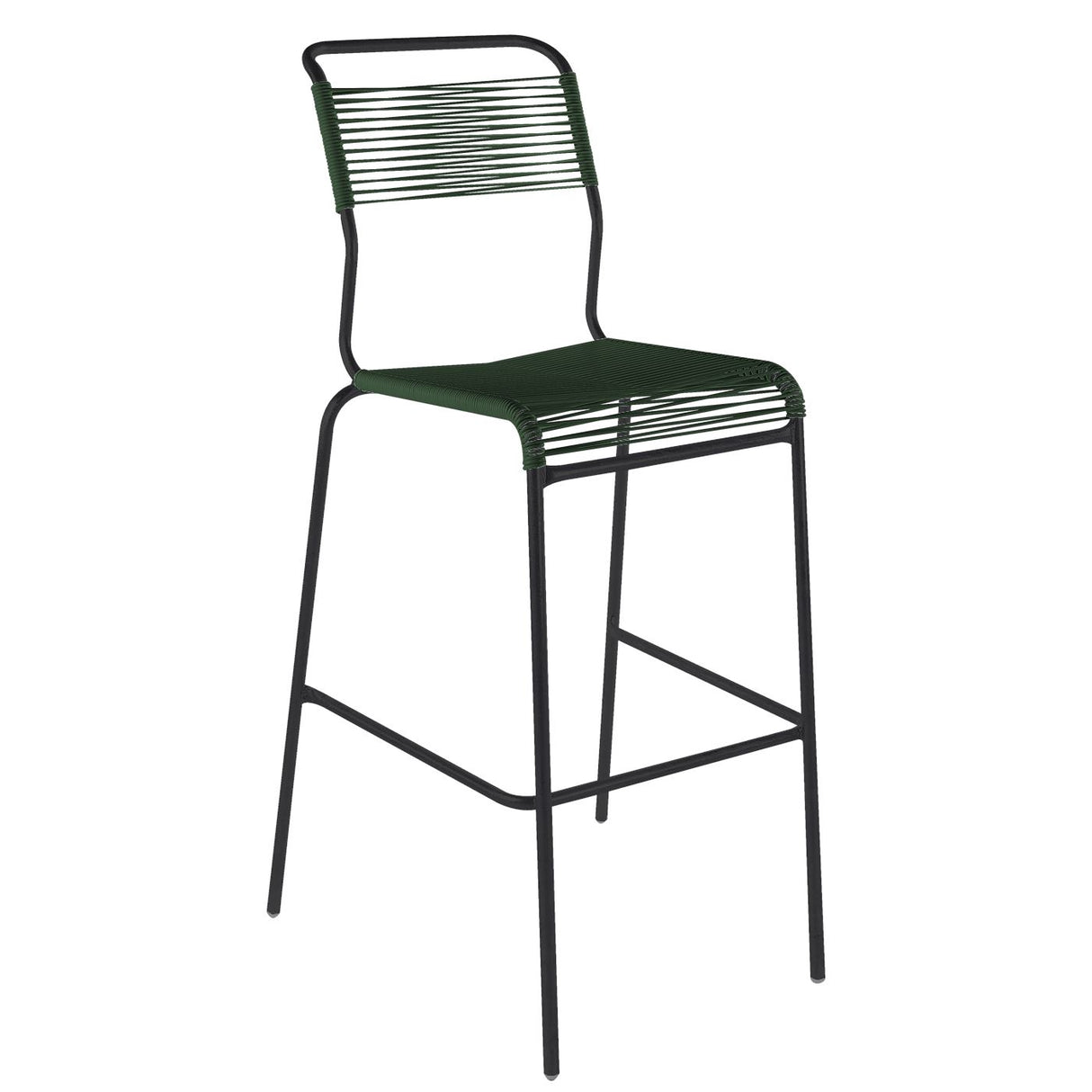 Schaffner Säntis Tabouret de bar Spaghetti sans accoudoirs Noir 91 Vert Sapin 66