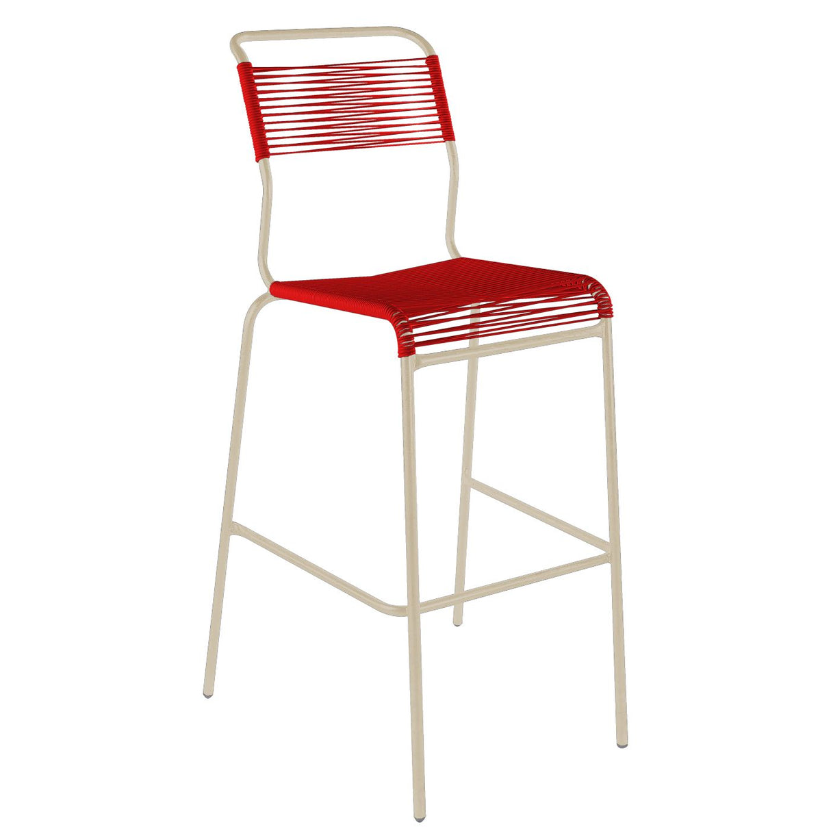 Schaffner Säntis Tabouret de bar Spaghetti sans accoudoirs Sable Pastel 15 Rouge 30