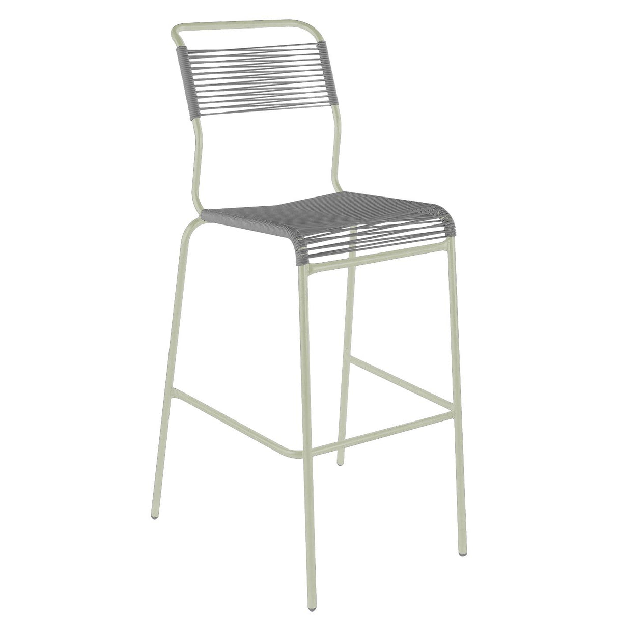 Schaffner Säntis Tabouret de bar Spaghetti sans accoudoirs Vert Pastel 64 Gris Argent 78