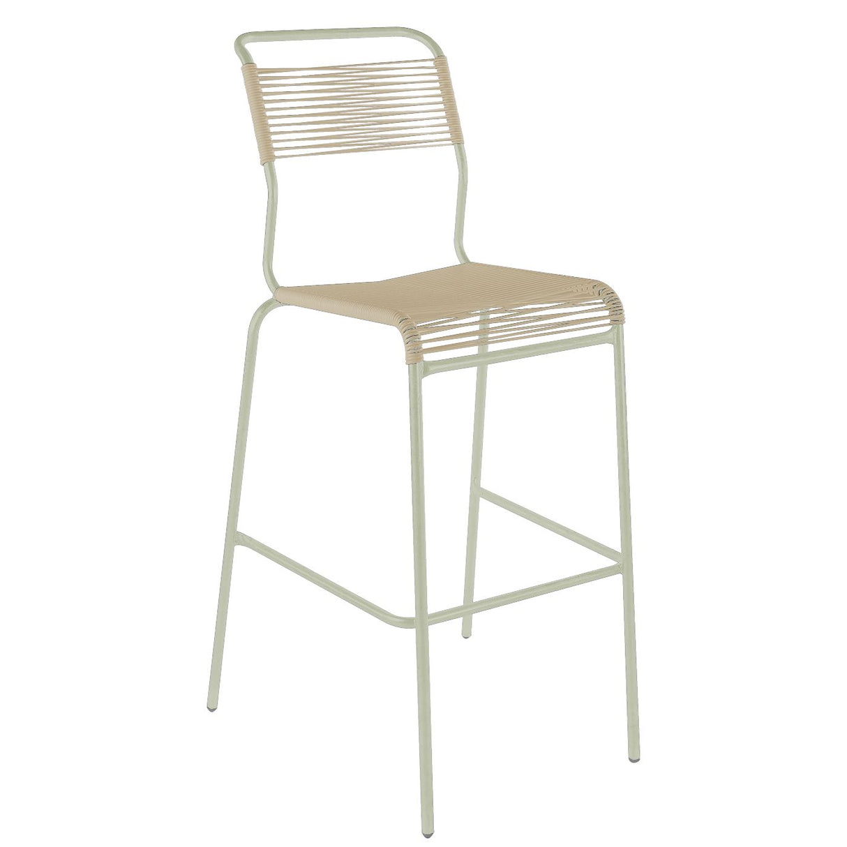Schaffner Säntis Tabouret de bar Spaghetti sans accoudoirs Vert Pastel 64 Sable pastel 15
