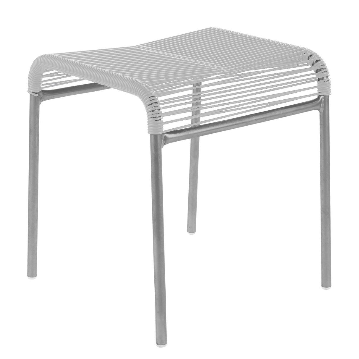 Schaffner Säntis tabouret Spaghetti Gris Argent 78 Blanc 90