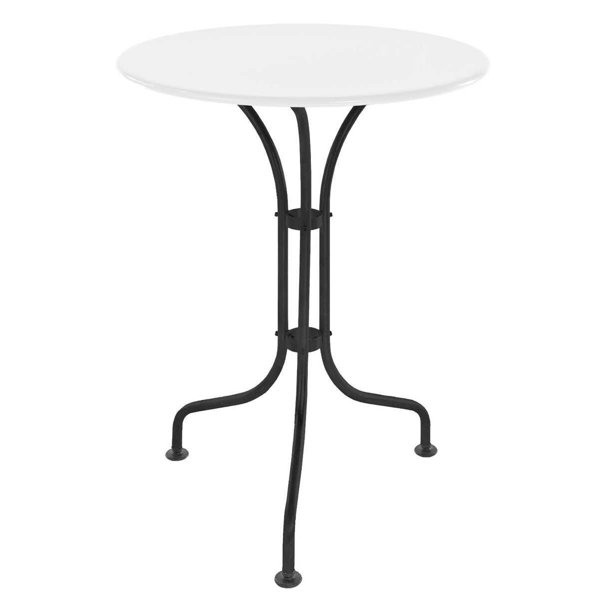 Schaffner St. Moritz Table repas rabattable Ø60cm Noir 91 Blanc 90