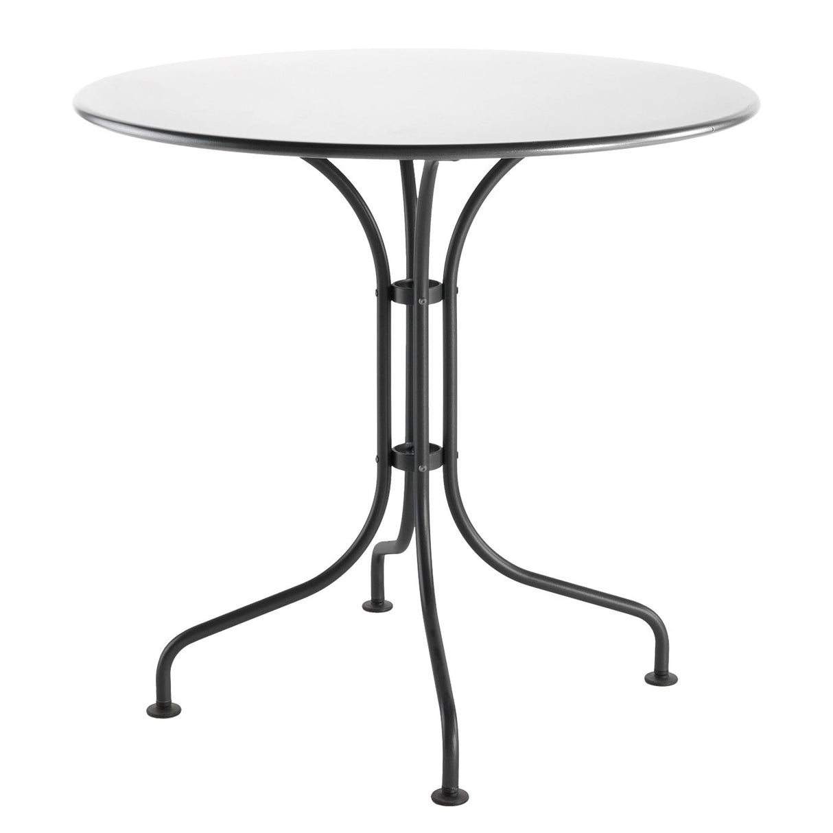 Schaffner St. Moritz Table repas rabattable Ø80cm Anthracite 77 Blanc 90