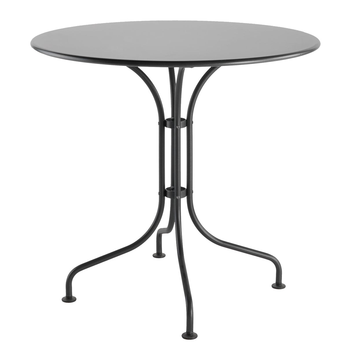 Schaffner St. Moritz Table repas rabattable Ø80cm Anthracite 77 Gris Argent 78