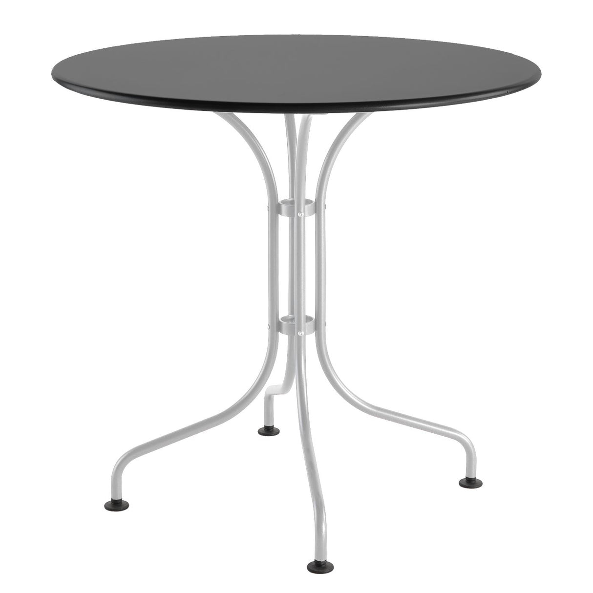 Schaffner St. Moritz Table repas rabattable Ø80cm Blanc 90 Graphite 73