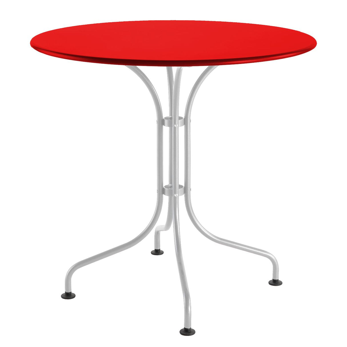 Schaffner St. Moritz Table repas rabattable Ø80cm Blanc 90 Rouge 30