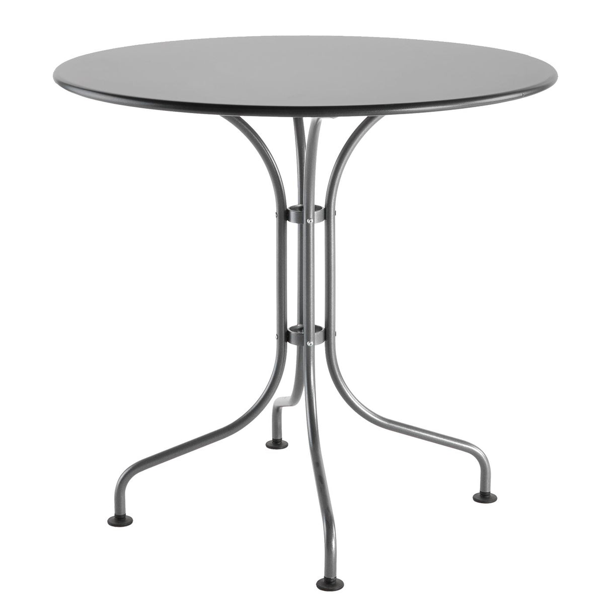 Schaffner St. Moritz Table repas rabattable Ø80cm Galvanisé à chaud 02 Gris Argent 78
