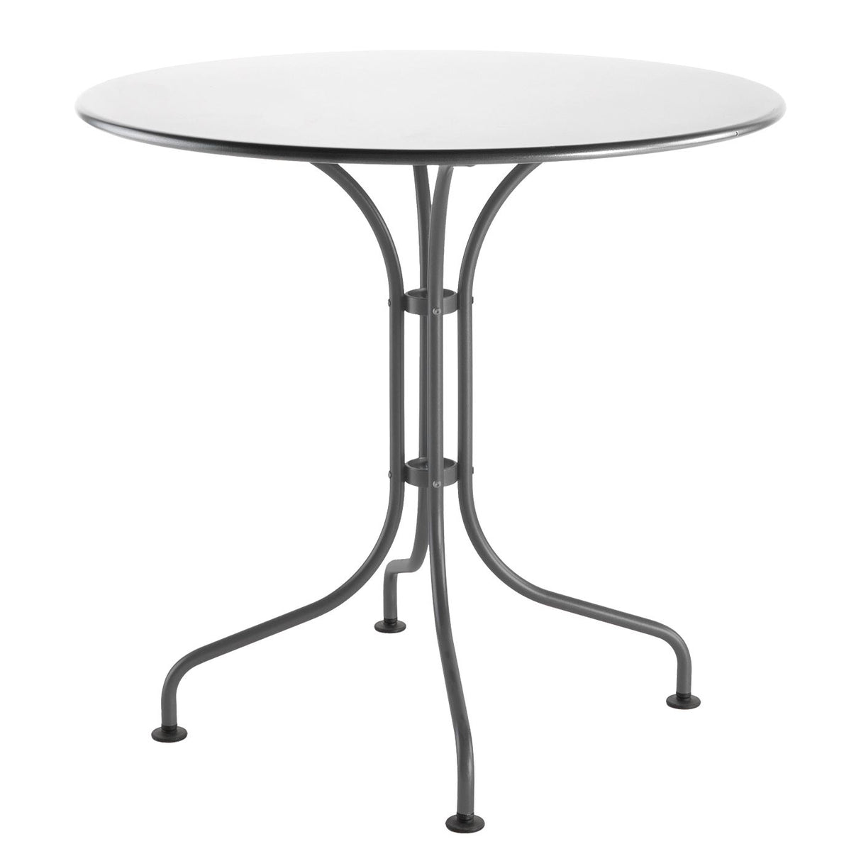 Schaffner St. Moritz Table repas rabattable Ø80cm Graphite 73 Blanc 90