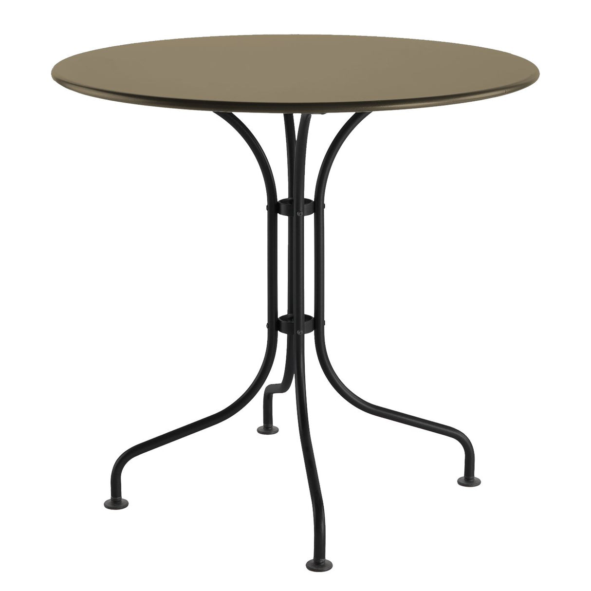 Schaffner St. Moritz Table repas rabattable Ø80cm Noir 91 Champagne 85