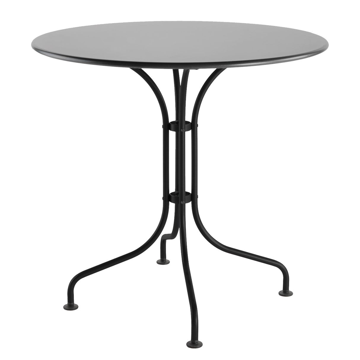 Schaffner St. Moritz Table repas rabattable Ø80cm Noir 91 Gris Argent 78