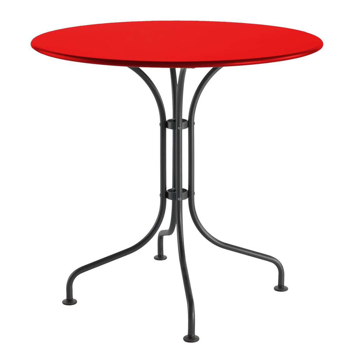 Schaffner St. Moritz Table repas rabattable Ø90cm Anthracite 77 Rouge 30