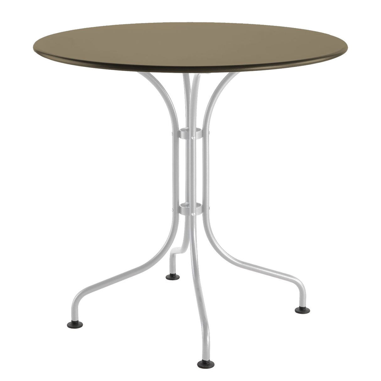 Schaffner St. Moritz Table repas rabattable Ø90cm Blanc 90 Champagne 85