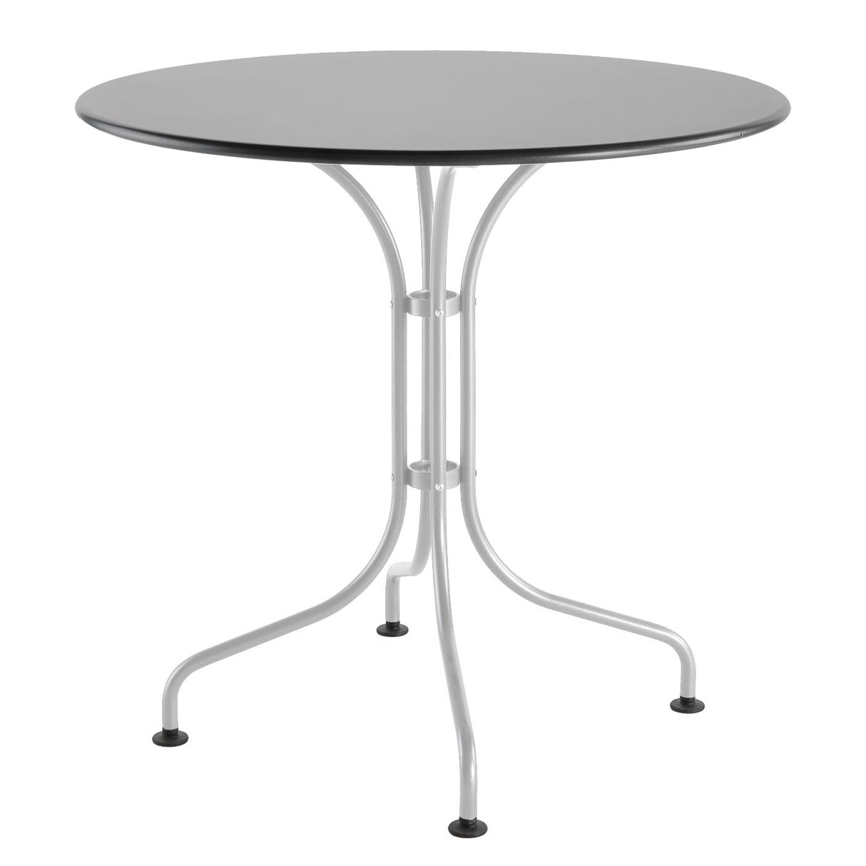 Schaffner St. Moritz Table repas rabattable Ø90cm Blanc 90 Gris Argent 78