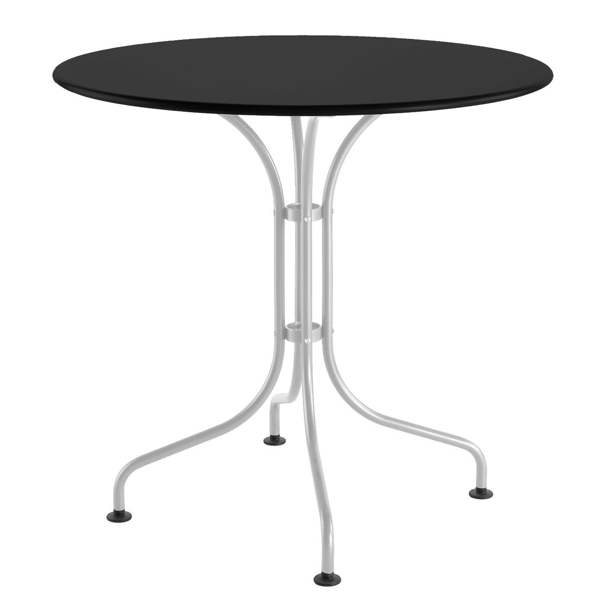 Schaffner St. Moritz Table repas rabattable Ø90cm Blanc 90 Noir 91