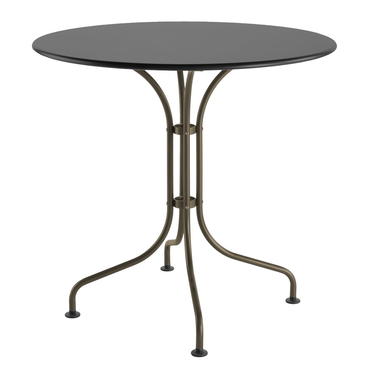 Schaffner St. Moritz Table repas rabattable Ø90cm Champagne 85 Graphite 73