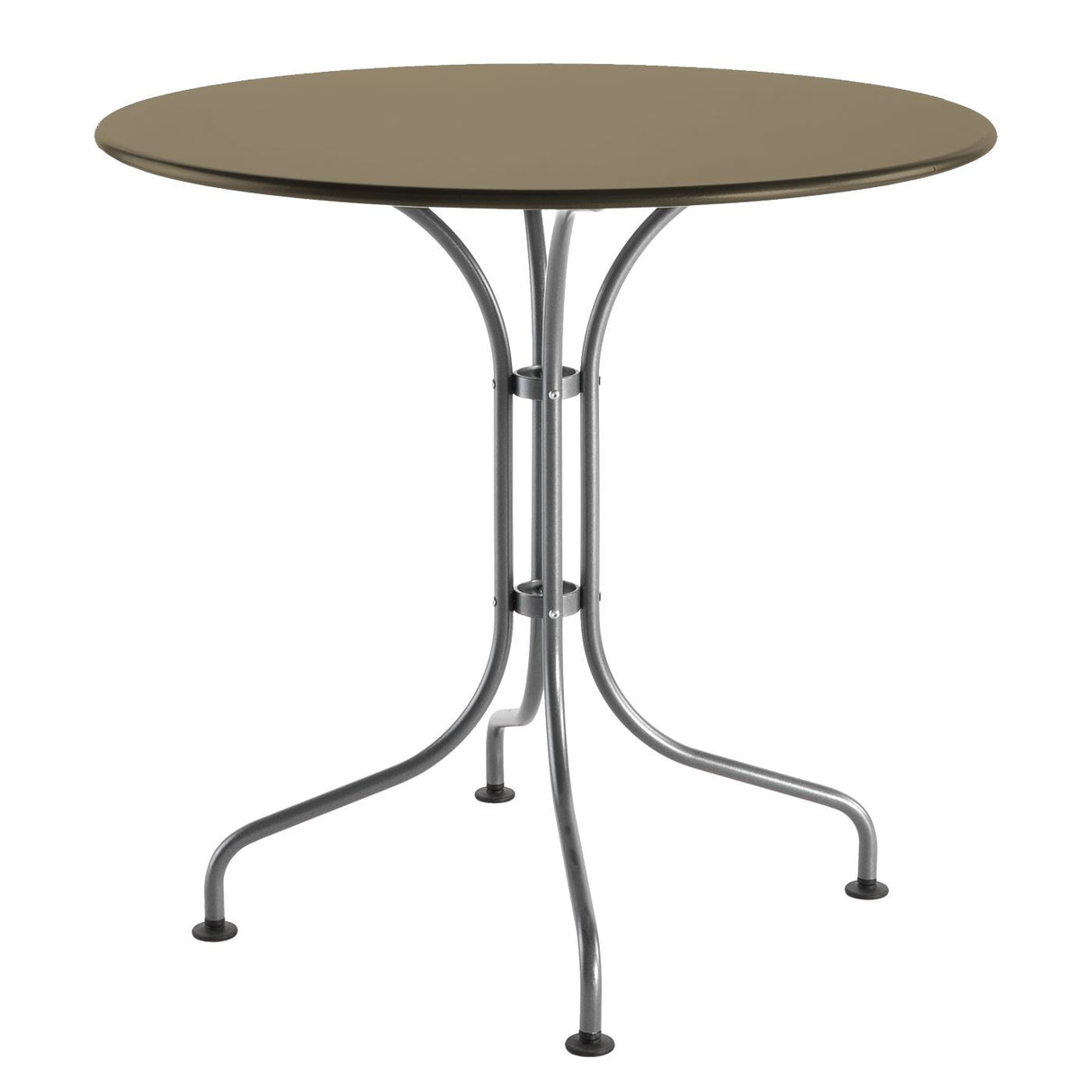 Schaffner St. Moritz Table repas rabattable Ø90cm Galvanisé à chaud 02 Champagne 85