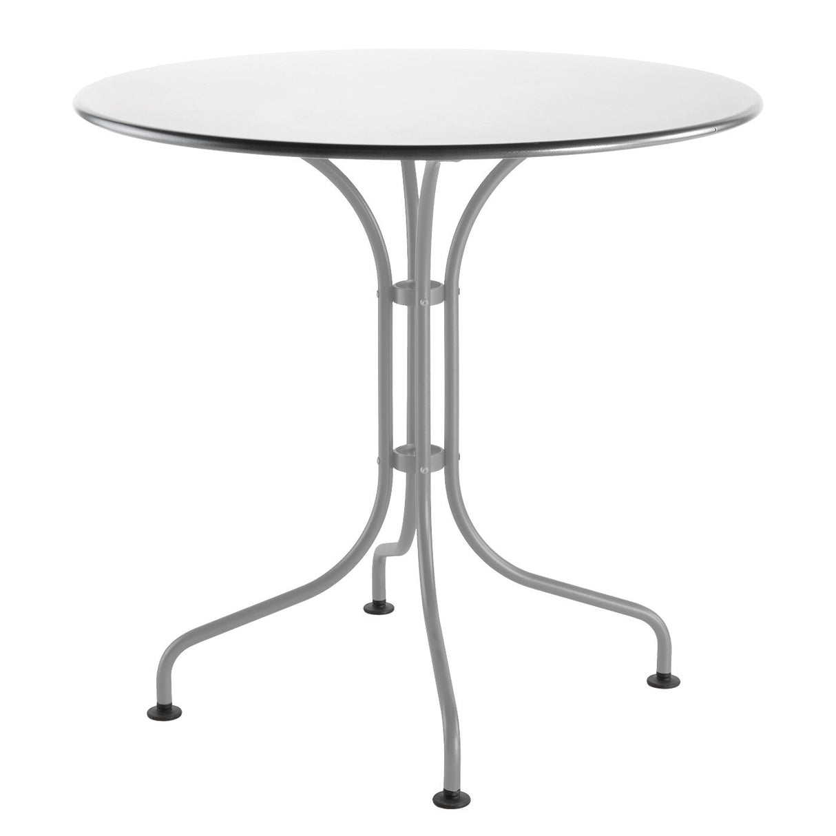 Schaffner St. Moritz Table repas rabattable Ø90cm Gris Argent 78 Blanc 90