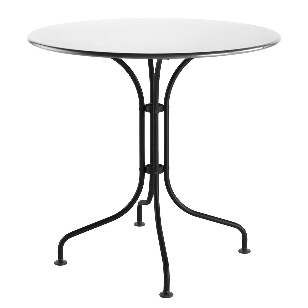 Schaffner St. Moritz Table repas rabattable Ø90cm Noir 91 Blanc 90