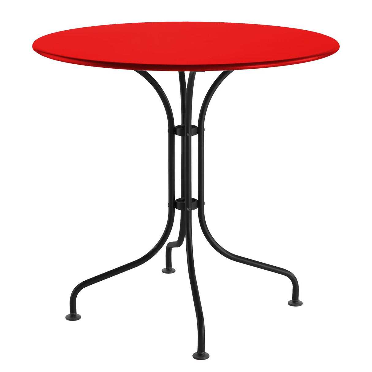 Schaffner St. Moritz Table repas rabattable Ø90cm Noir 91 Rouge 30