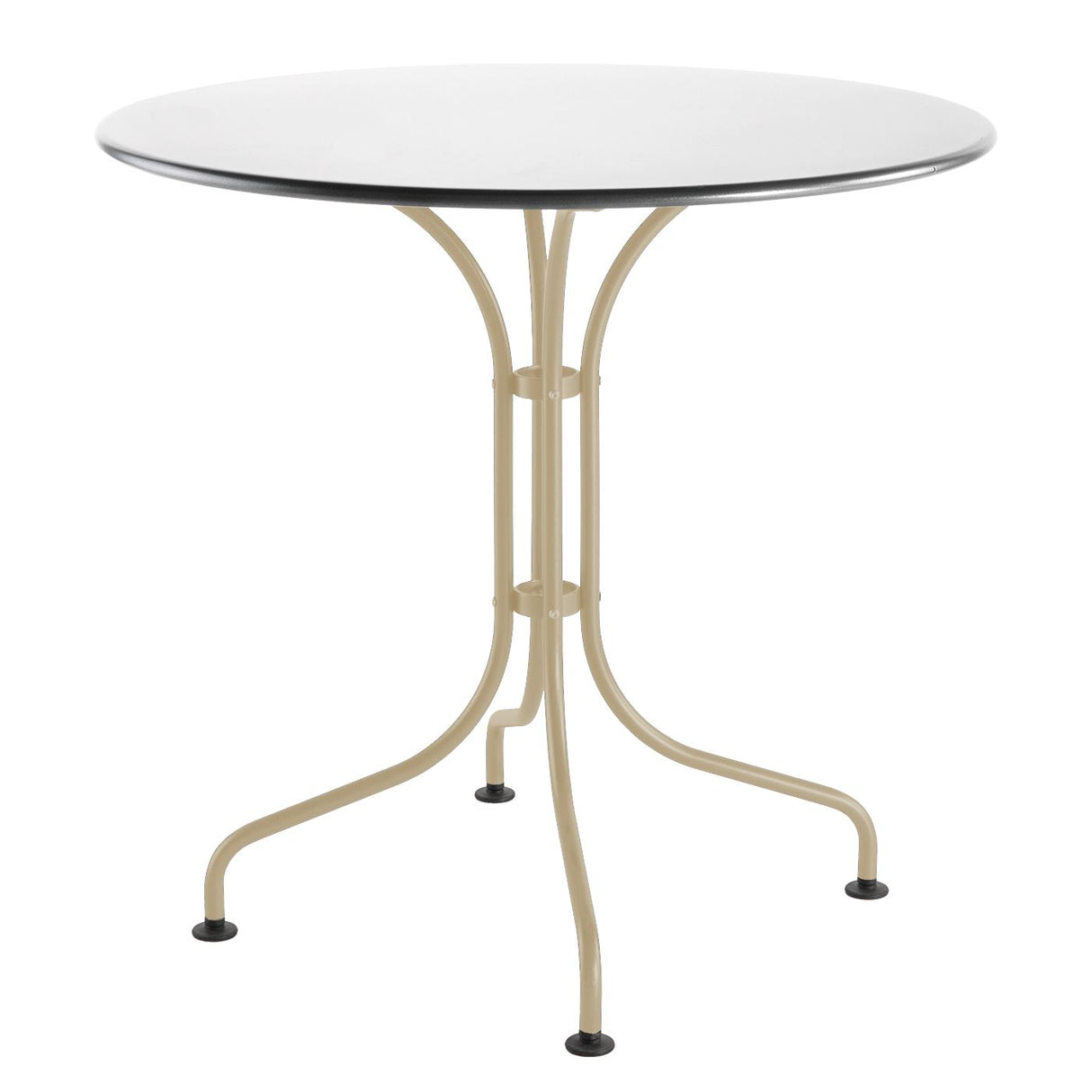 Schaffner St. Moritz Table repas rabattable Ø90cm Sable Pastel 15 Blanc 90