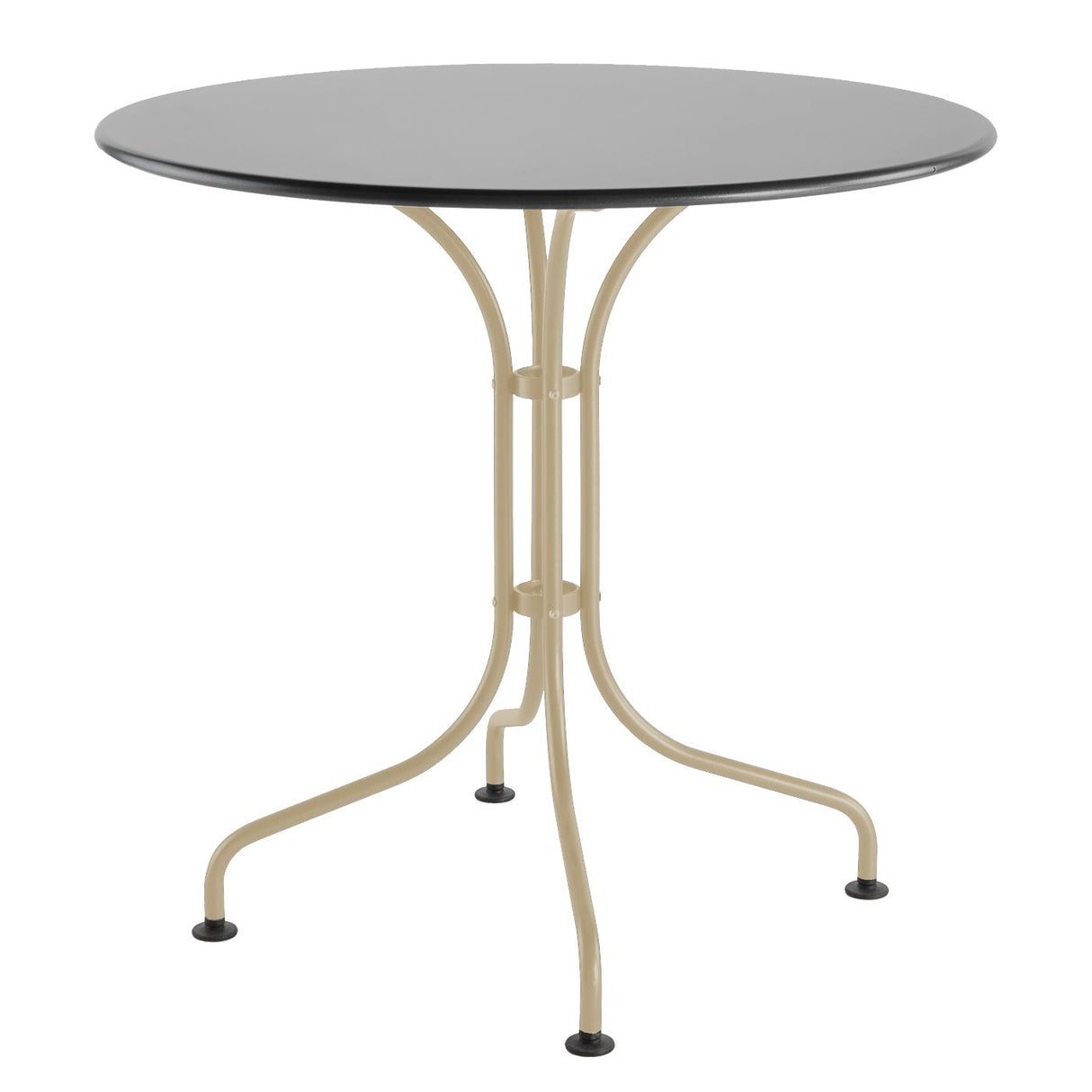 Schaffner St. Moritz Table repas rabattable Ø90cm Sable Pastel 15 Gris Argent 78