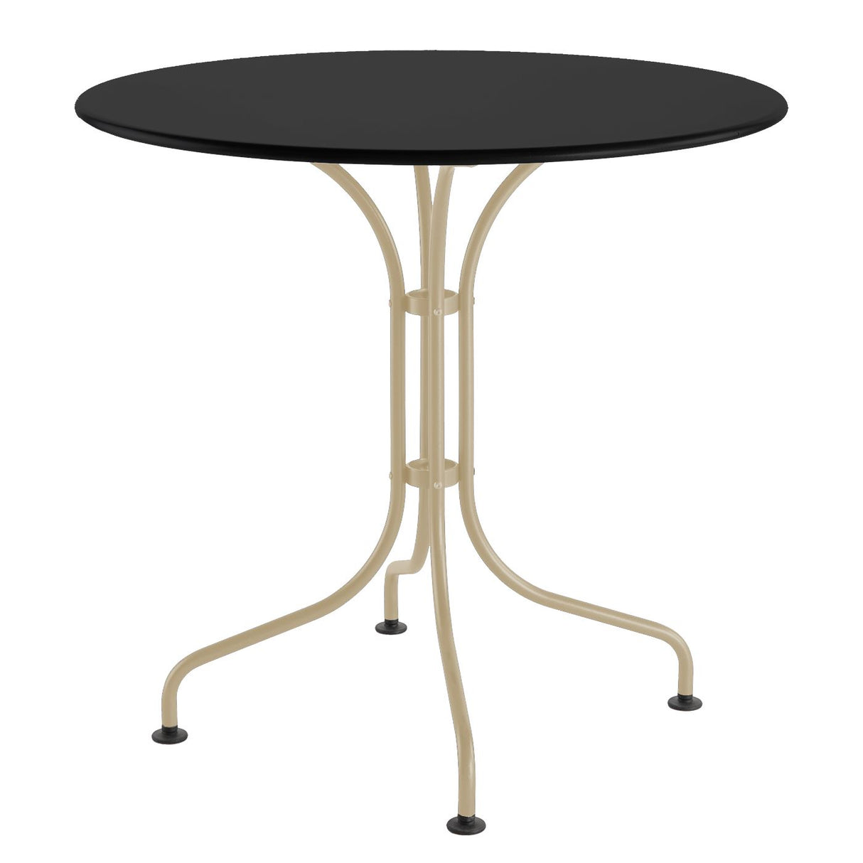 Schaffner St. Moritz Table repas rabattable Ø90cm Sable Pastel 15 Noir 91