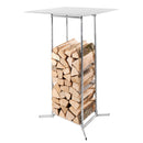 Schaffner Stockage de bois/table haute 70x70cm H: 110cm Blanc 90 