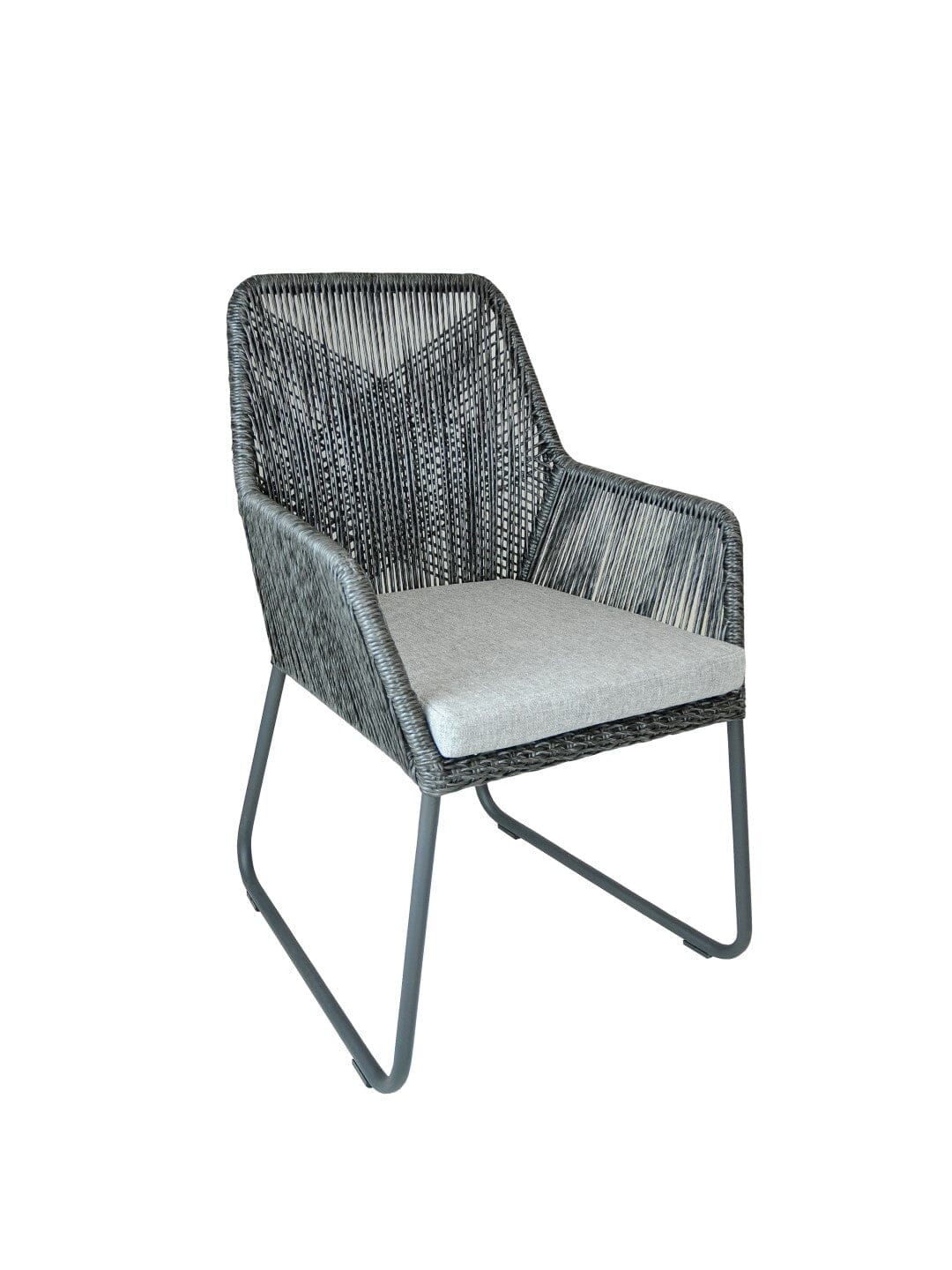 SIT Mobilia Allanis Fauteuil repas alu anthracite pieds en luge Ebony 49 - Copacabana White-Grey 165