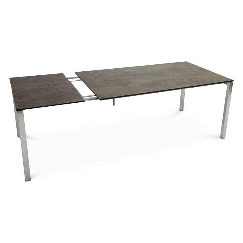 SIT Mobilia Etna Alpha Plus Table à rallonge 160-220x95cm en inox brossé avec Plateau céramique