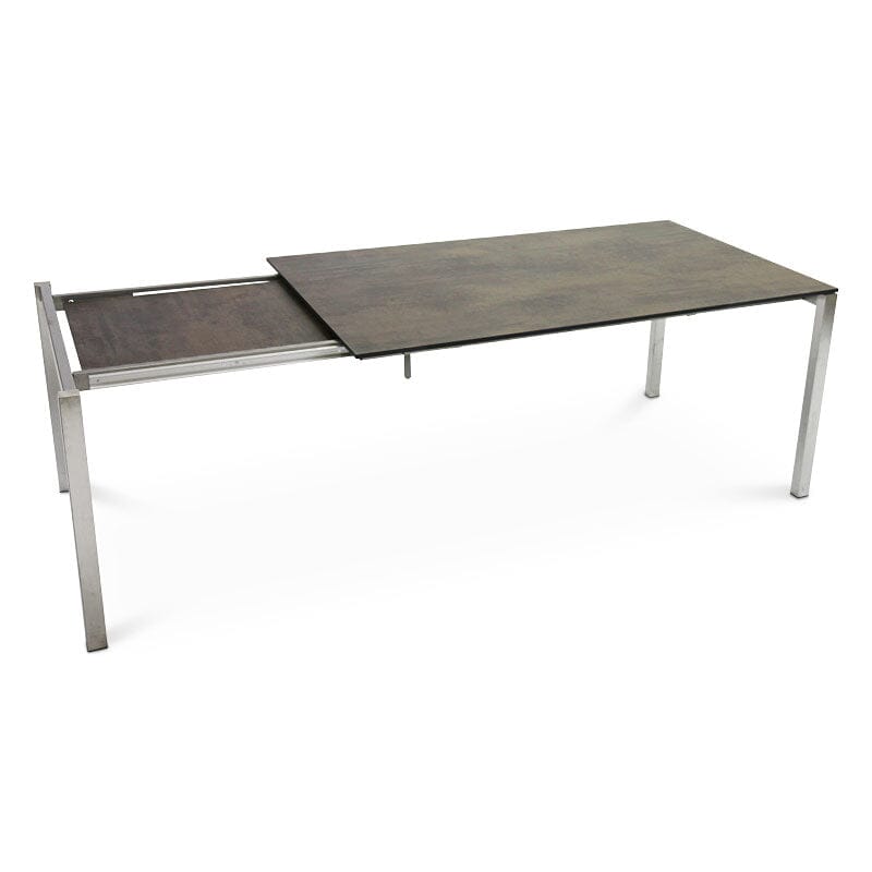 SIT Mobilia Etna Alpha Plus Table à rallonge 160-220x95cm en inox brossé avec Plateau céramique