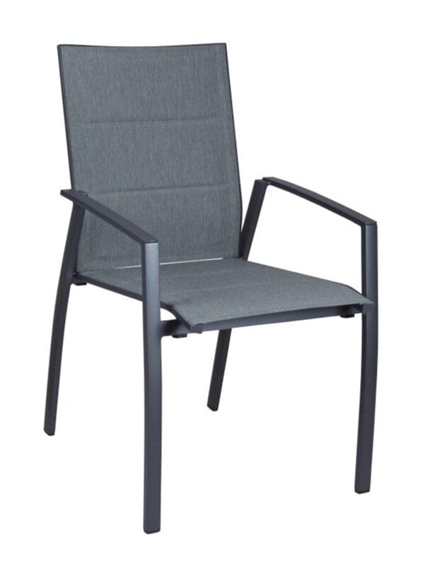 SIT Mobilia Limbo Fauteuil repas alu anthracite haut dossier rembourré Charcoal Black 99