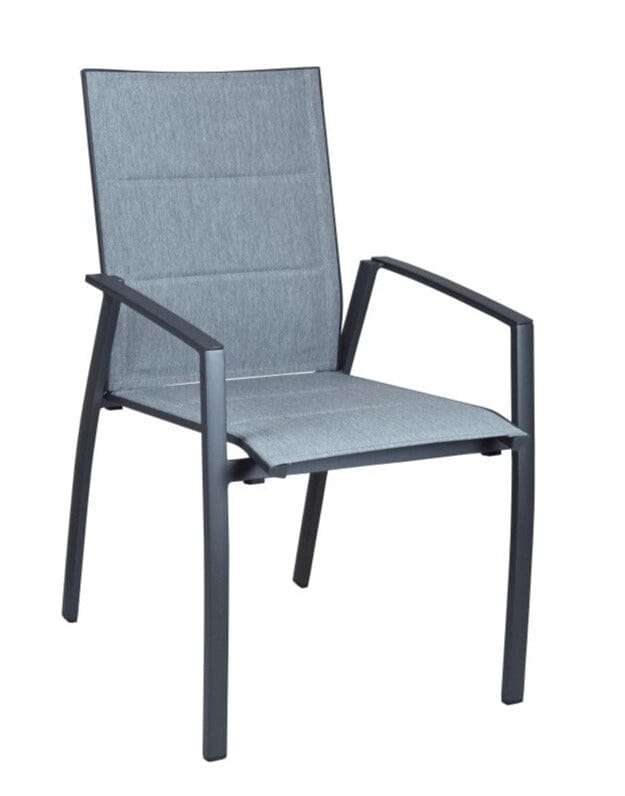 SIT Mobilia Limbo Fauteuil repas alu anthracite haut dossier rembourré Charcoal Mouse Grey 25