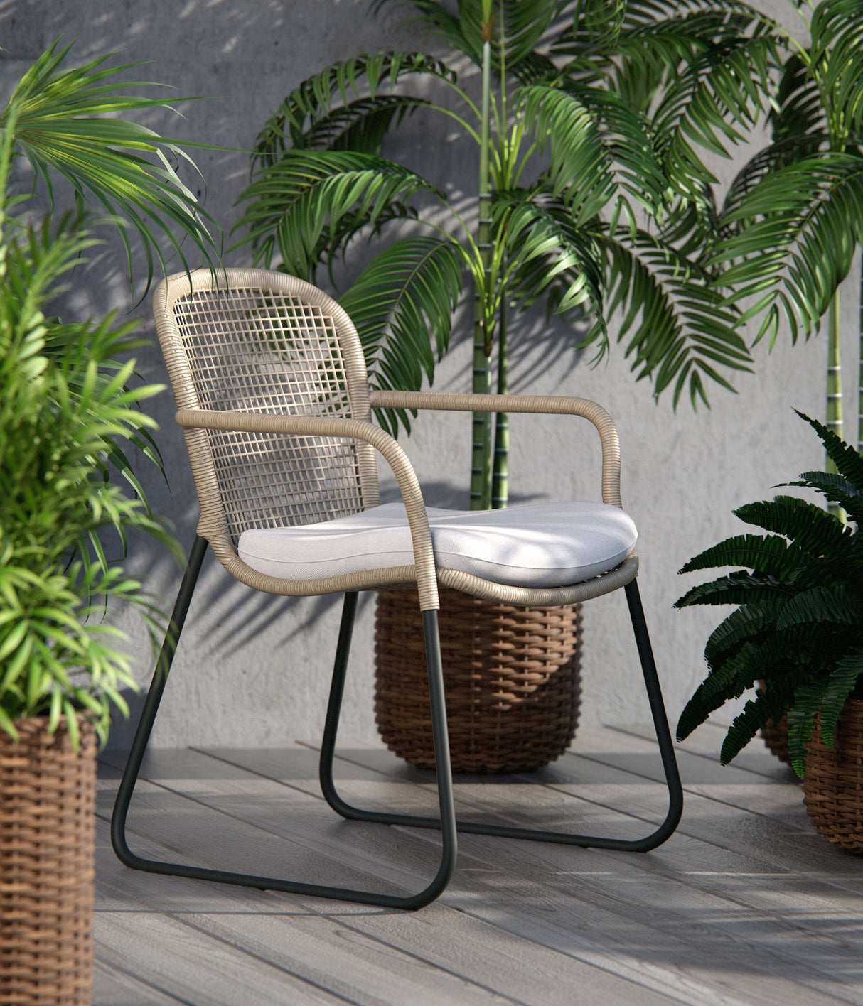 SIT Mobilia Lota Fauteuil repas en cordes avec coussin