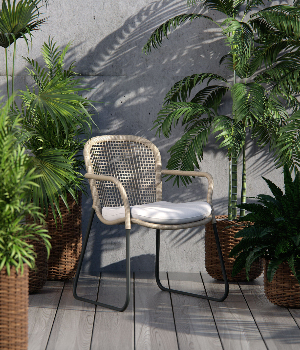 SIT Mobilia Lota Fauteuil repas en cordes avec coussin