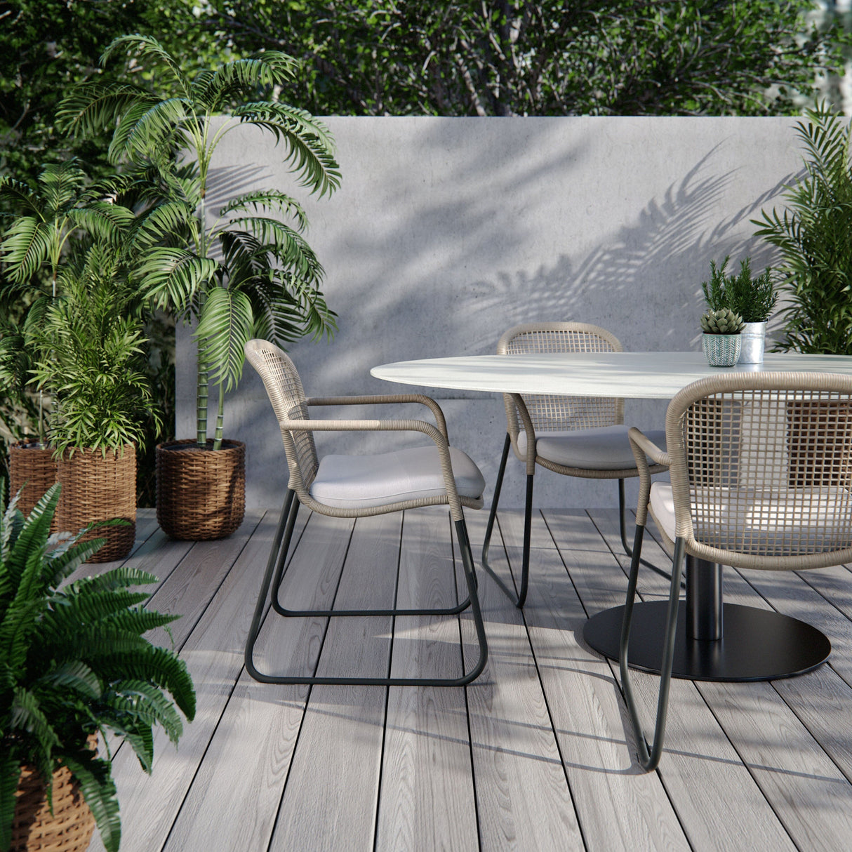 SIT Mobilia Lota Fauteuil repas en cordes avec coussin