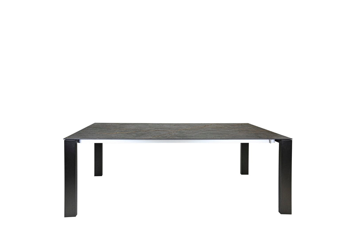 SIT Mobilia Olympia Oslo Preto Table à rallonge pivotante 160-220x95cm en inox chromé noir avec Plateau céramique