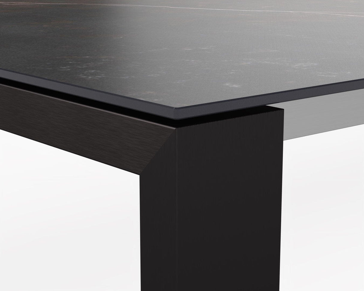 SIT Mobilia Olympia Oslo Preto Table à rallonge pivotante 160-220x95cm en inox chromé noir avec Plateau céramique