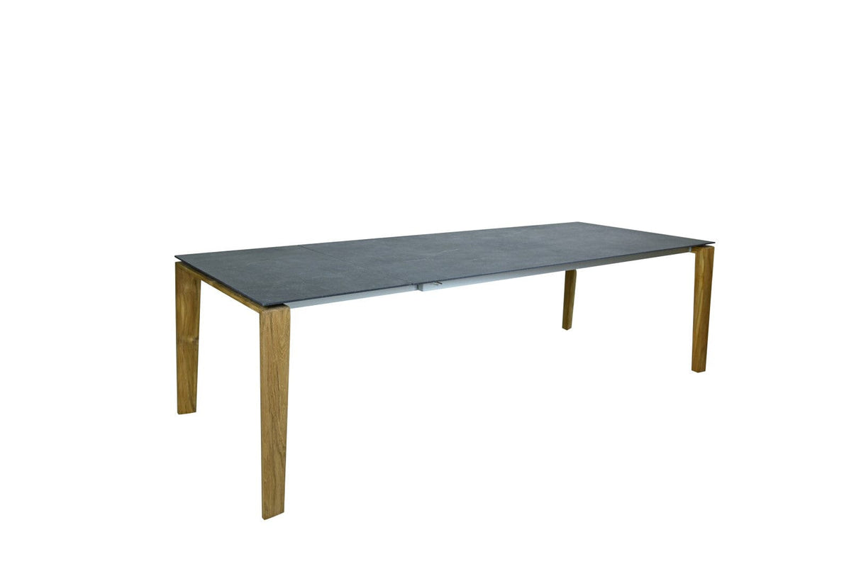SIT Mobilia Olympia Turin Table à rallonge pivotante 210-270x95cm en teck avec Plateau céramique