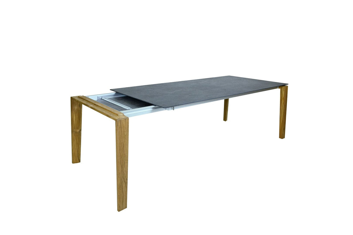 SIT Mobilia Olympia Turin Table à rallonge pivotante 210-270x95cm en teck avec Plateau céramique