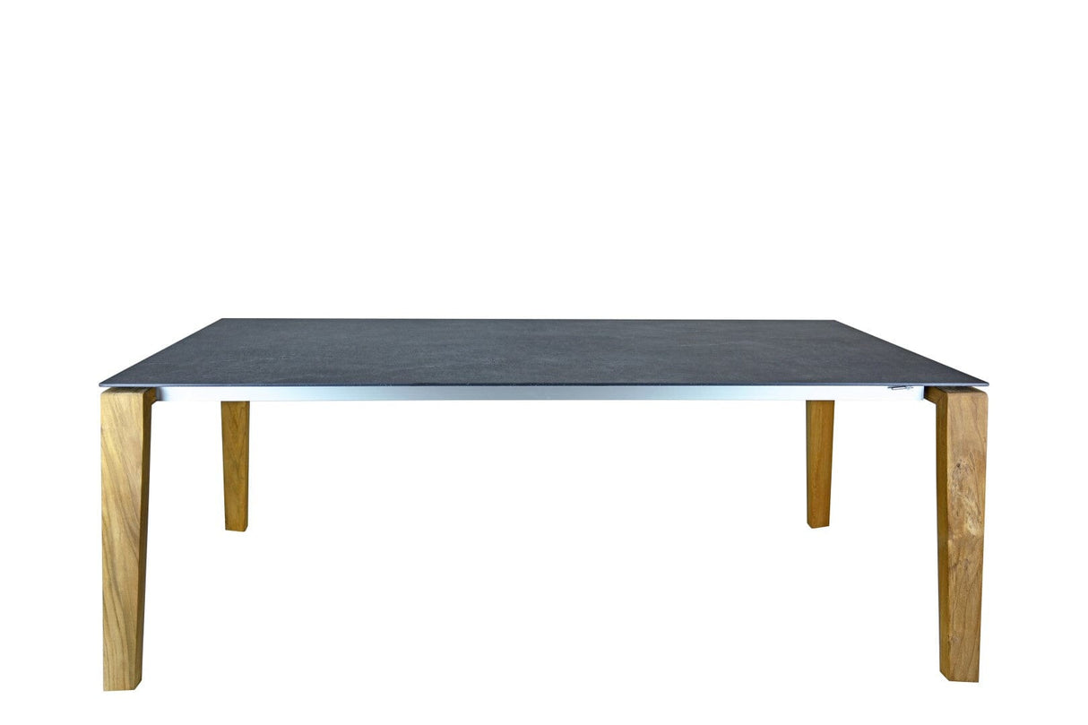 SIT Mobilia Olympia Turin Table à rallonge pivotante 210-270x95cm en teck avec Plateau céramique