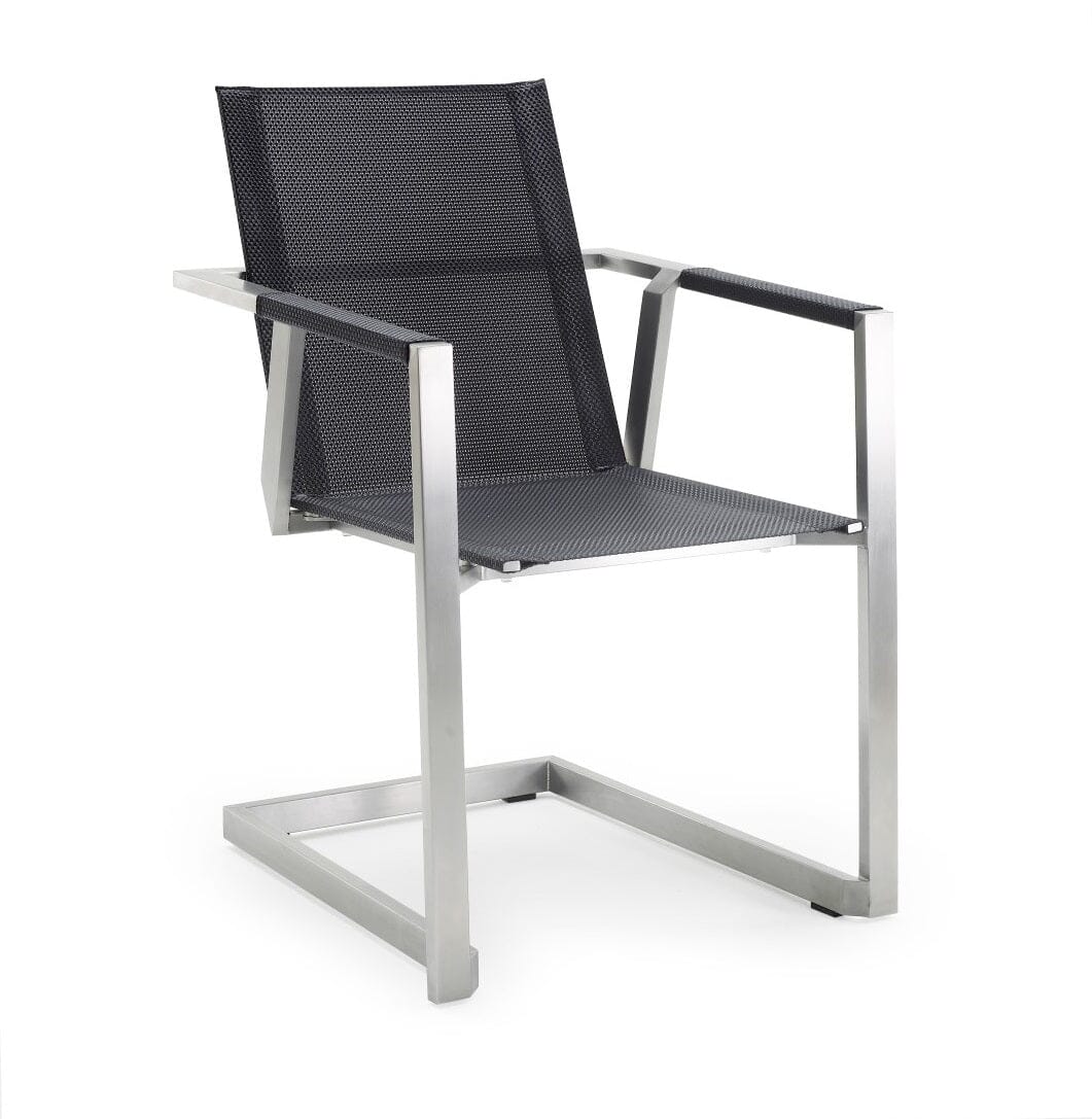 Solpuri Allure Fauteuil Freischwinger - Acier inoxydable Toile Softex Coal