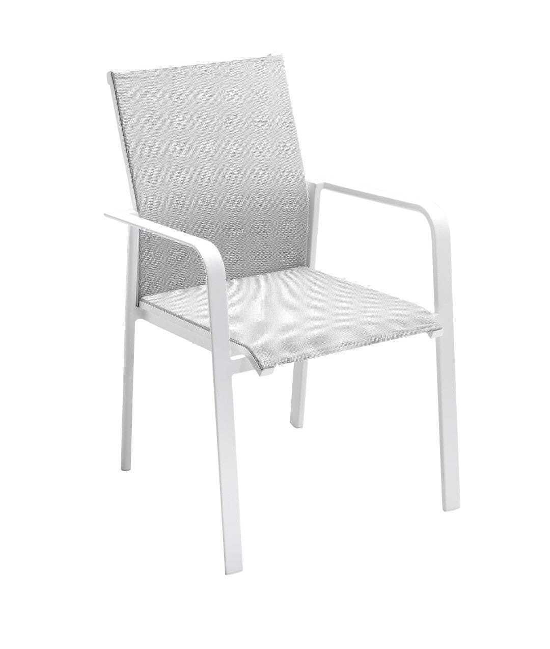 Solpuri Breeze Fauteuil empilable Alu White / Toile Softex Shell