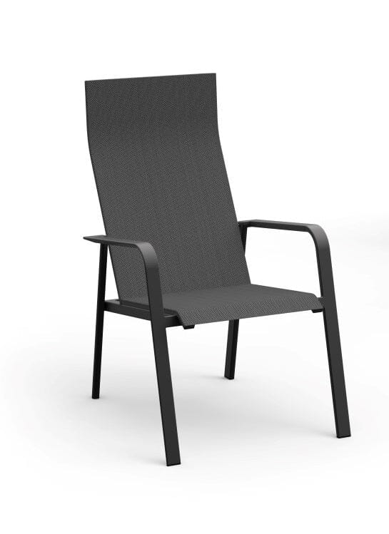 Solpuri Breeze Fauteuil empilable Haut dossier Alu Anthracite / Toile Softex Coal