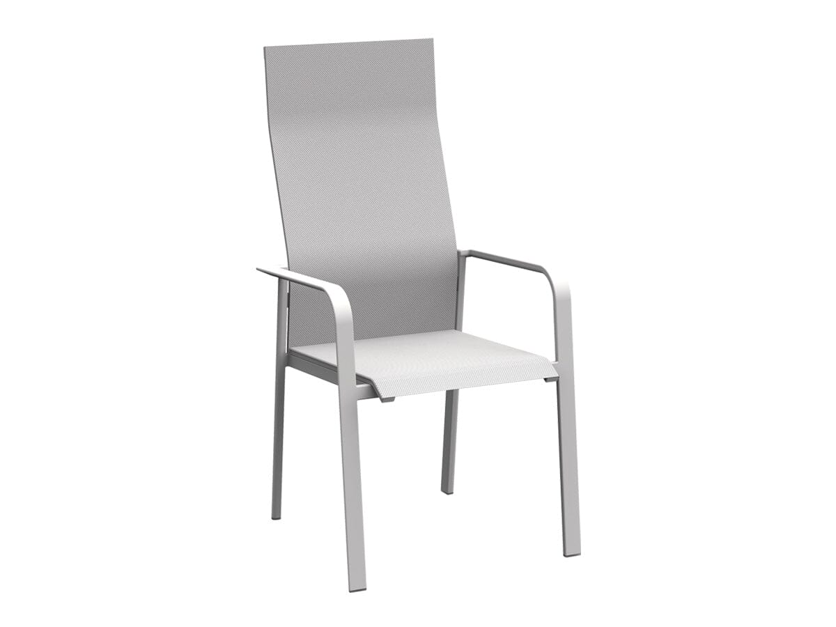 Solpuri Breeze Fauteuil empilable Haut dossier Alu White / Toile Softex Shell