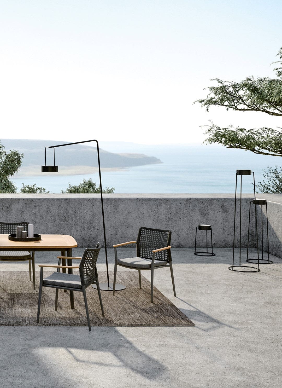 Solpuri Charlie Table 230 x 100cm - Alu Anthracite / Plateau Teck